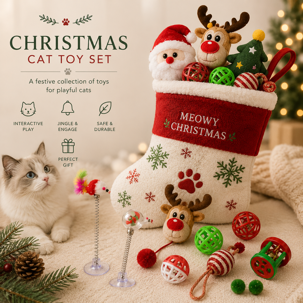 Christmas Cat Toy Stocking Gift