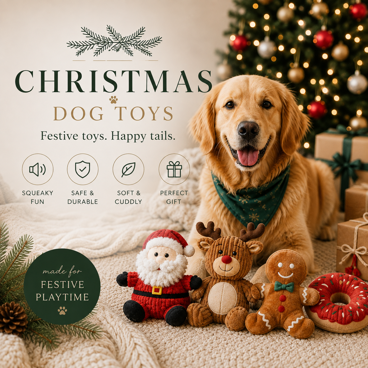 Christmas Squeaky Plush Toy Collection