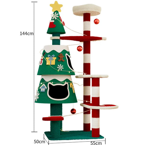 Cat tree with Christmas tree design and measurements 
