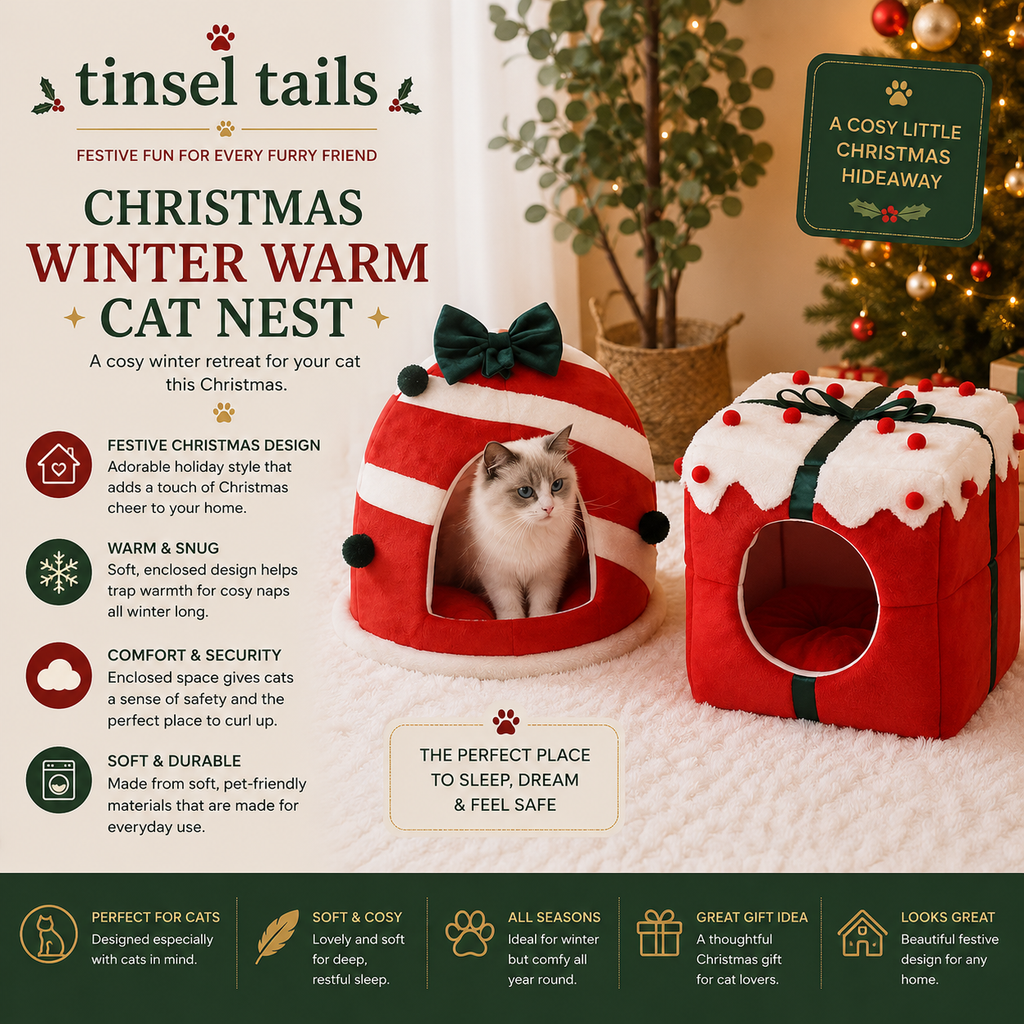 Cosy Christmas Cat Bed