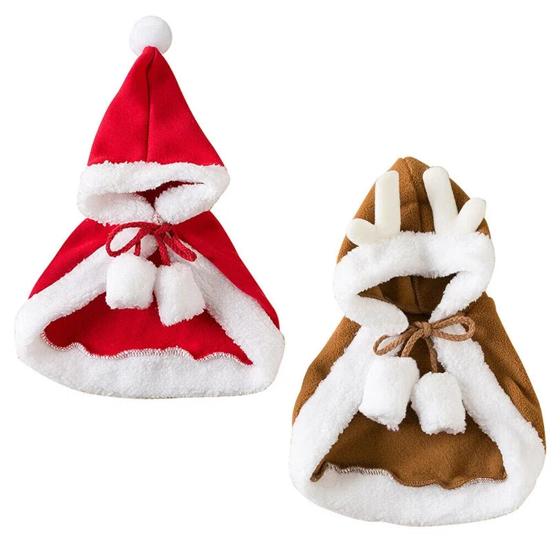 Christmas Santa & Reindeer Pet Cape Costume