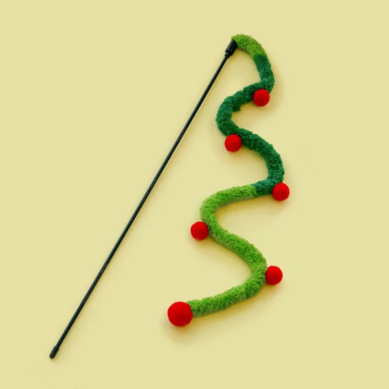 Festive Caterpillar Cat Teaser Wand