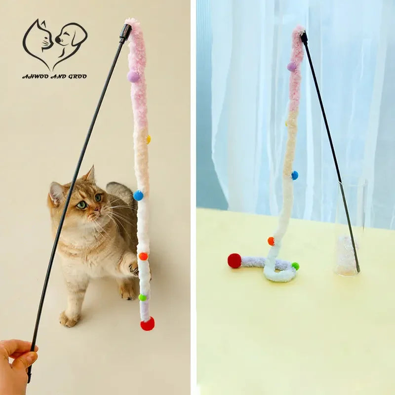 Festive Caterpillar Cat Teaser Wand