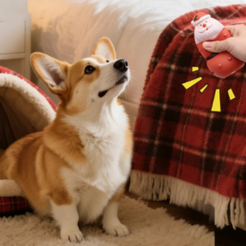 Christmas Squeaky Rubber Dog Chew Toy