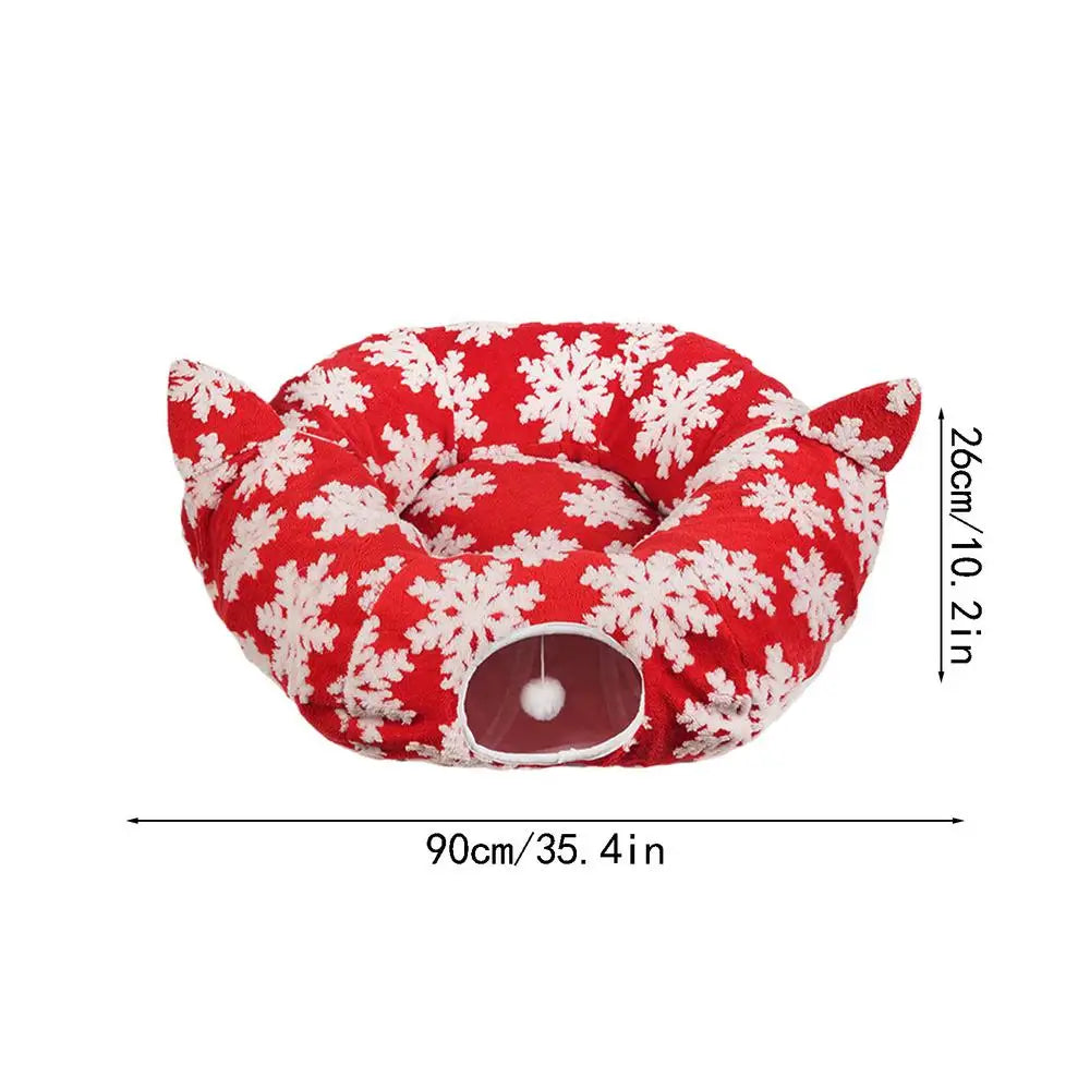 Christmas Cat Donut Tunnel & Bed