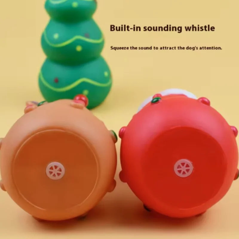 Christmas Squeaky Rubber Dog Chew Toy
