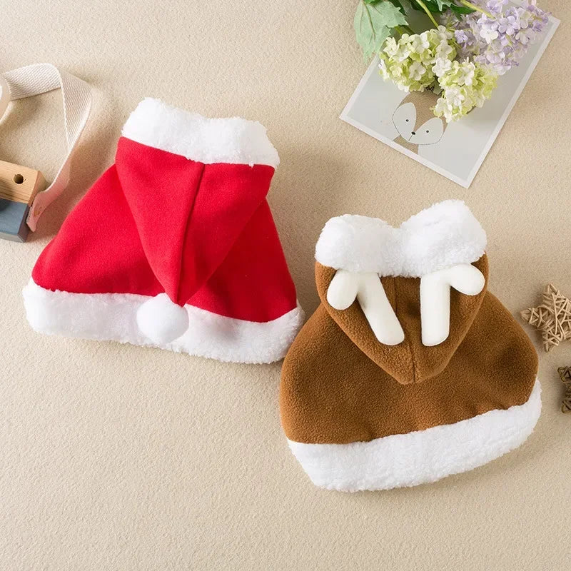 Christmas Santa & Reindeer Pet Cape Costume
