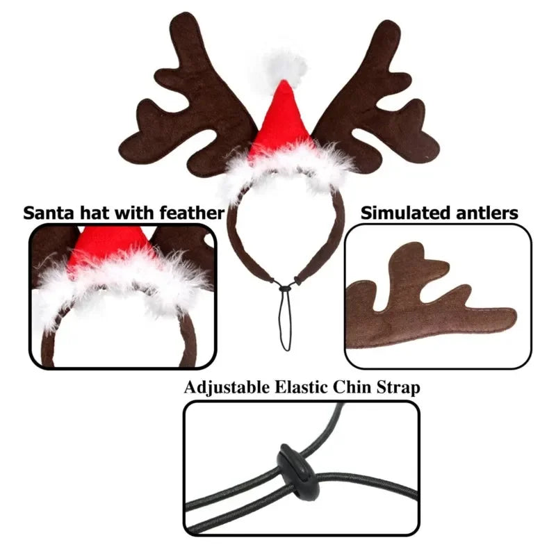 Christmas Reindeer Antlers Pet Headband