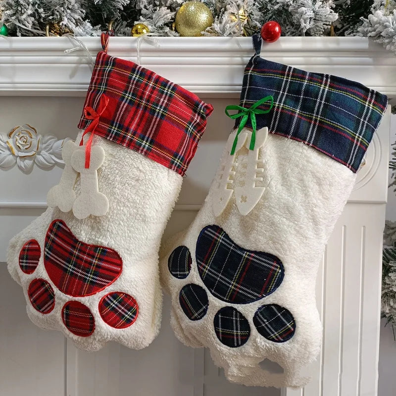 Personalised Paw Print Christmas Stocking