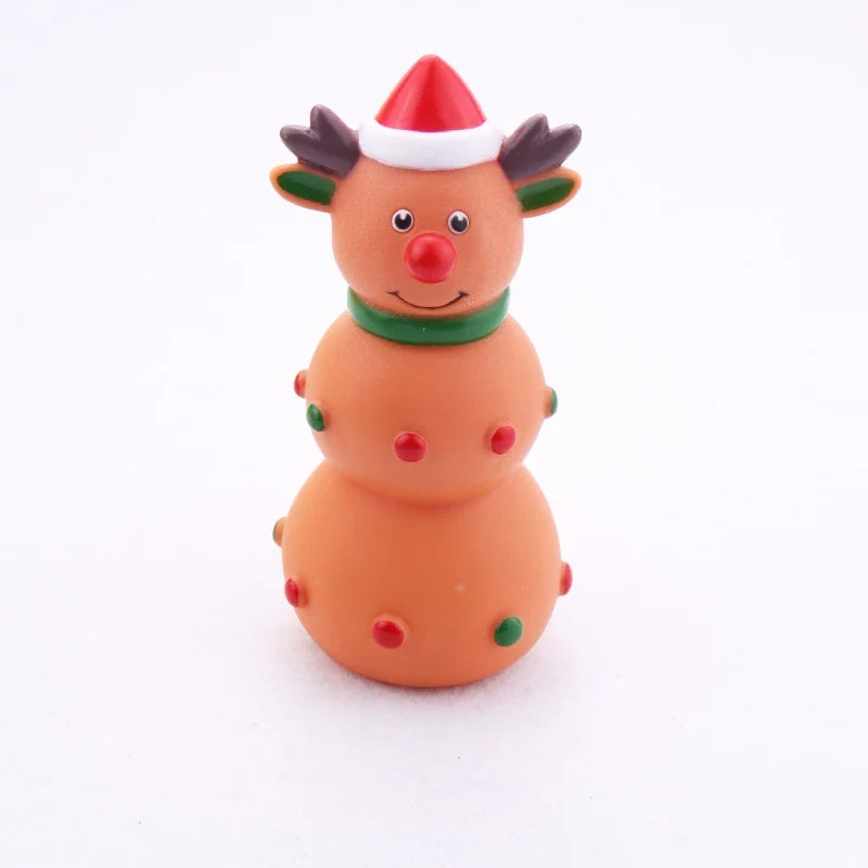 Christmas Squeaky Rubber Dog Chew Toy