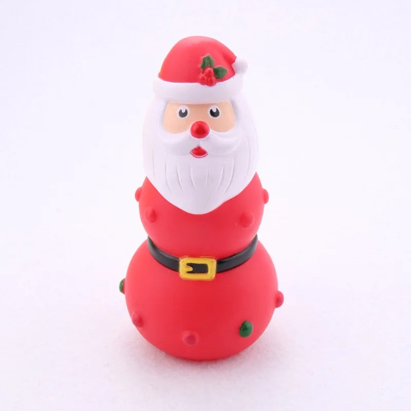 Christmas Squeaky Rubber Dog Chew Toy