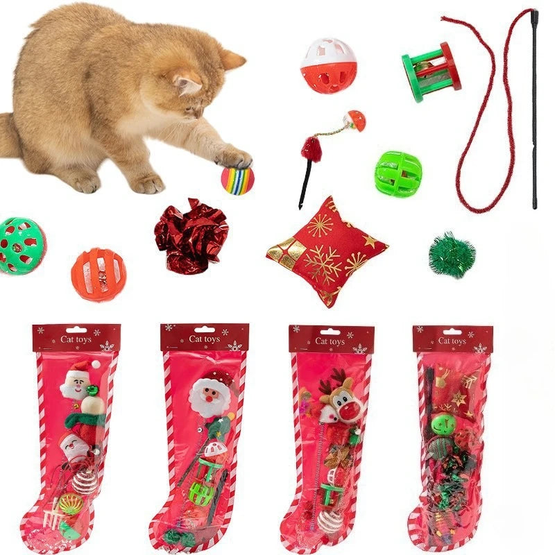 Christmas Cat Toy Stocking Gift
