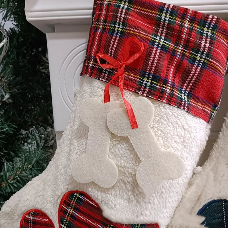 Personalised Paw Print Christmas Stocking
