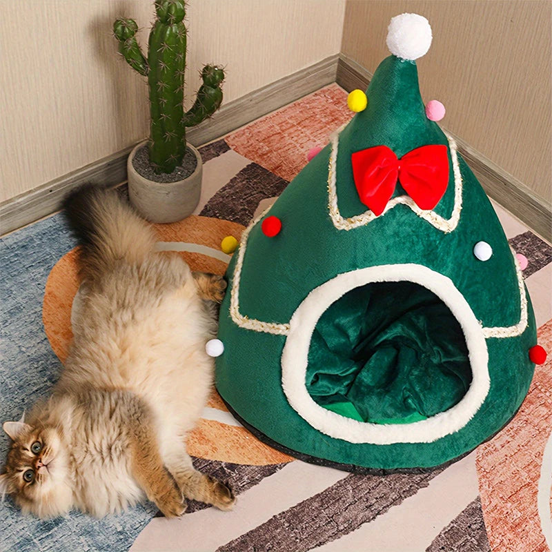 Cosy Christmas Pet House Bed